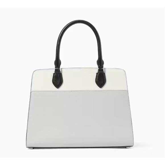 KATE SPADE MADISON MEDIUM SATCHEL SHOULDER BAG TOTE GREY COLORBLOCK LEATHER - Picture 7 of 10